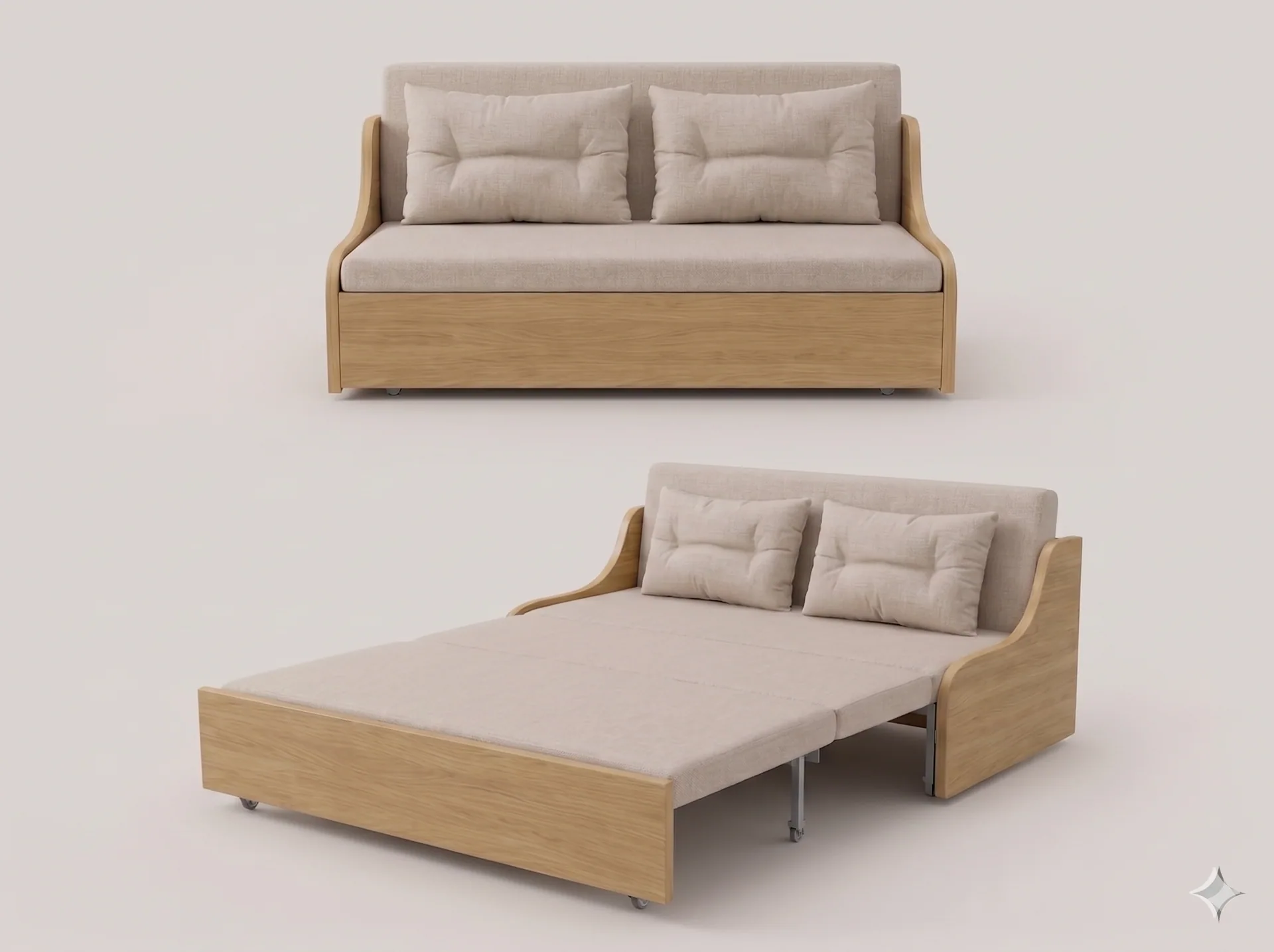 Sofa giường gấp gọn vải lanh canvas SmartFurni - SMF22